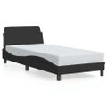 vidaXL Rám postele s čelom Dover čierny 90x200 cm zamat