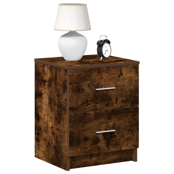 vidaXL Nočné stolíky 2 ks s 2 zásuvkami dymový dub 40x36x50 cm