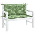 vidaXL Podložky na záhradnú lavičku 2 ks vzor listov 100x50x7 cm látka