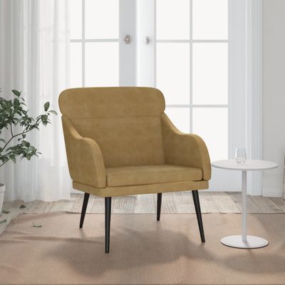 VidaXL Kreslo hnedé 63x76x80 cm zamat