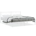 vidaXL Kovový rám postele s čelom biely 180x200 cm
