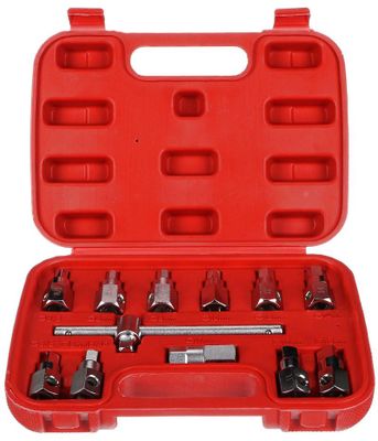 Sada na vypúšťanie oleja MECHANIC OIL DRAIN SET 12, Hex + štvorhran, 12 ks SIXTOL