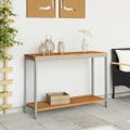 vidaXL Vonkajší stôl s úložiskom Prírodná a šedá 110 x 35 x 75 cm