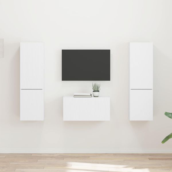 vidaXL Zostava TV skriniek 5 pcs Biela Kompozitné drevo