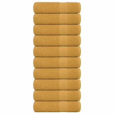 vidaXL Osušky do kúpeľne FROGN 10 ks zlaté 100x150 cm 360 g/m²
