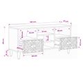 vidaXL TV skrinka Biela 100 x 33,5 x 46 cm Masívne mango drevo