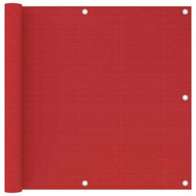 vidaXL Balkónová markíza, červená 90x500 cm, HDPE