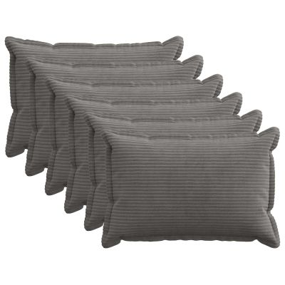 vidaXL Poťah na podložku 6 ks HOUTEN Tmavosivá 40 x 60 cm manšestr