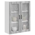 vidaXL Nástenný sklenený kabinet LUCCA Sivá sonoma 80 x 31 x 100 cm