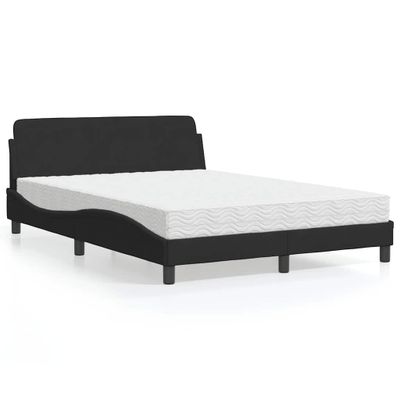 vidaXL Posteľ s matracom Dover čierny 120x200 cm zamat
