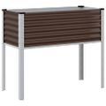 vidaXL Záhradný kvetináč hnedý 100x45x90 cm oceľový