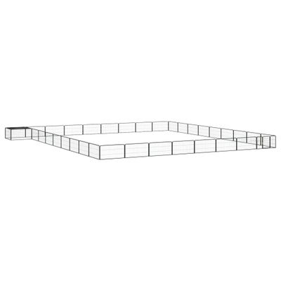 vidaXL Ohrádka pre psov 36 panelov čierna 100x50 cm práškovaná oceľ
