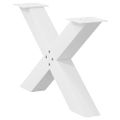 vidaXL Nohy konferenčného stolíka v tvare X, 2 ks, biele, 70 x (42-43) cm, oceľové