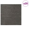 vidaXL Kobercová dlaždica Pruhovaná tmavohnedá 50 x 50 cm 20 ks
