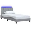 vidaXL Rám postele bez matraca Hanko bledosivý 100x200 cm látka