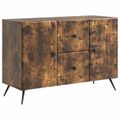 vidaXL Servírovacia skriňa so zásuvkou Dymový dub 89 x 34,5 x 60 cm