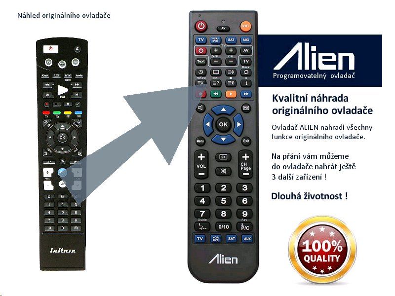 Diaľkový ovládač ALIEN HD-BOX FS-9100