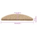 vidaXL Schodové rohože 15 ks 56x17x3 cm sisalové polkruhové
