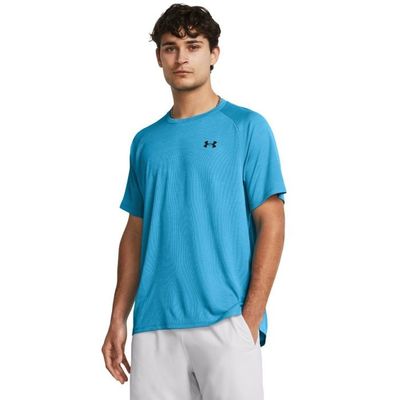 Tričko Tech Textured SS Modré - Under Armour, veľkosť S, veľkosť oblečenia S
