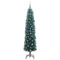 vidaXL Umelý vianočný stromček Zelená 180 cm PVC, oceľ a plast