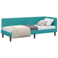 vidaXL Rohový rám postele Tyrkysová 80 cm x 200 cm Zamat