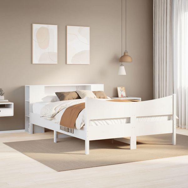 vidaXL Posteľ bez matraca biela 160x200 cm masívna borovica