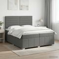 vidaXL Posteľ boxspring s matracom Tmavosivá 200 x 200 cm Látka