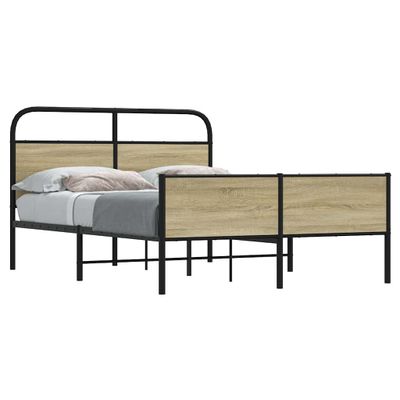 vidaXL Posteľný rám bez matraca 140x200 cm dub sonoma kompozitné drevo