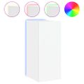 vidaXL TV nástenné skrinky s LED svetlami 2 ks biele 30,5x35x70 cm