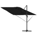 vidaXL Roma Parasol Čierna 286 x 284 x 265 cm Hliník a polyester