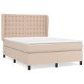 vidaXL Boxspring posteľ s matracom kapučínová 140x200 cm umelá koža