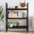 vidaXL Nástenná polica tmavohnedá 100x50x(2-6)cm ošetrený dubový masív