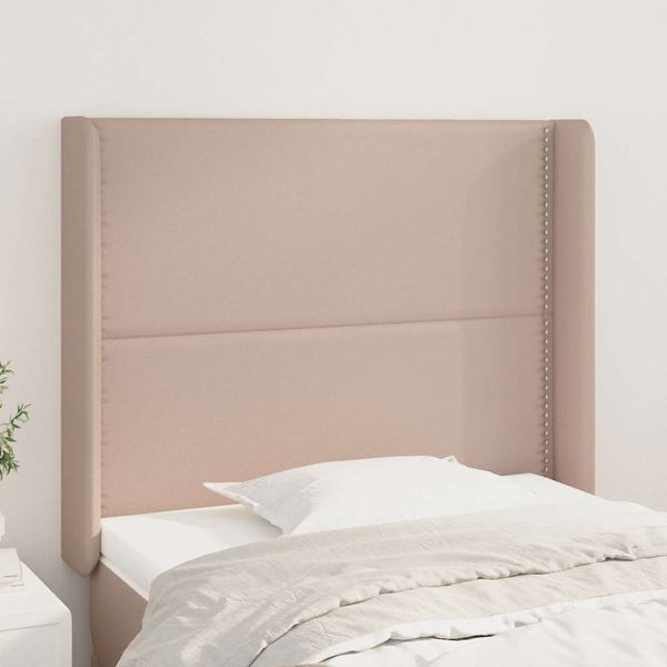 vidaXL Čelo postele so záhybmi kapučínové 93x16x118/128 cm umelá koža