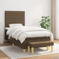 vidaXL Boxspring posteľ s matracom tmavohnedá 90x190 cm látka