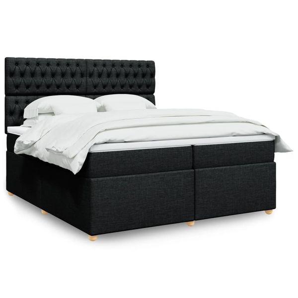 vidaXL Boxspring posteľ s matracom čierna 200x200 cm látka