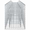 vidaXL Gabiónová vyvýšená posteľ 2 ks 300 x 50 x 60 cm Strieborná