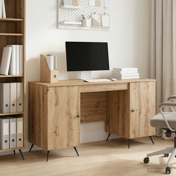 vidaXL Stôl Dub artisan 142,5 x 50 x 75 cm Kompozitné drevo