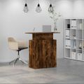 vidaXL Recepčný stôl dymový dub 100x40x104 cm kompozitné drevo