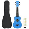 vidaXL Sopránové ukulele s taškou pre deti modré 23"