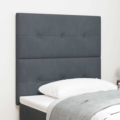 vidaXL LED hlavová doska s LED pásikmi Biely 90 cm Zamat