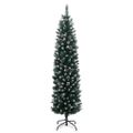 vidaXL Umelý úzky vianočný stromček s 300 LED 240 cm