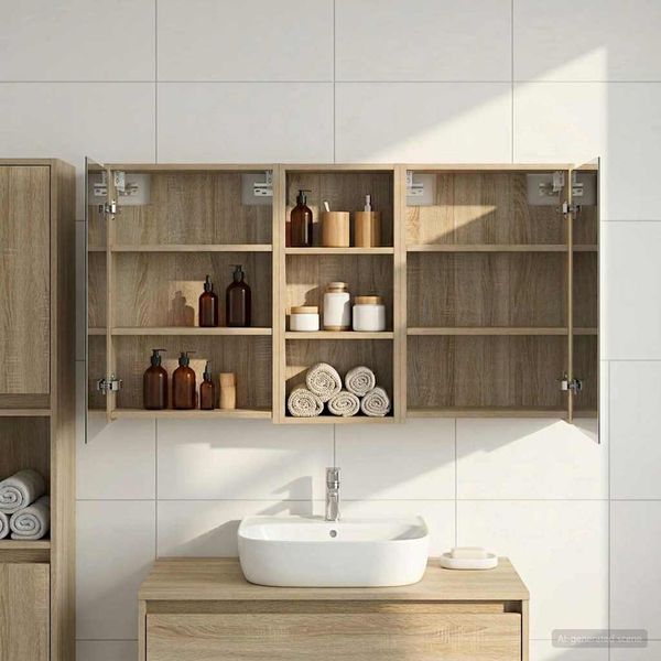 vidaXL Set kabinetov do kúpeľne 3 pcs 116 x 16 x 62,5 cm