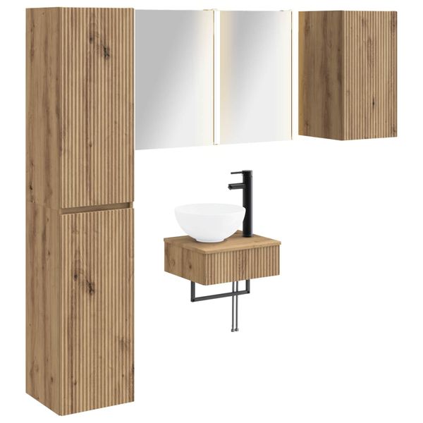 vidaXL Sada kúpeľňového nábytku 5 pcs Dub artisan