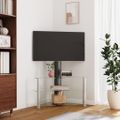 vidaXL Rohový TV stojan 3-vrstvový pre 32-70 palcov čierno-strieborný