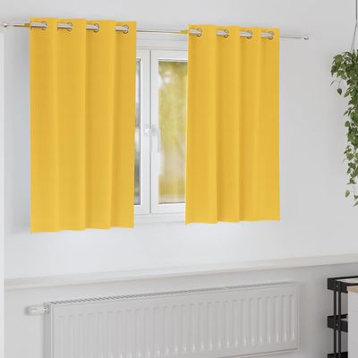 vidaXL Záclony na zatemnenie s krúžkami 2 ks Horčicová žltá Polyester