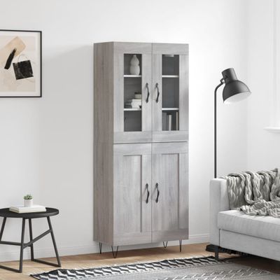 vidaXL Vysoká skrinka sivý dub sonoma 69,5x34x180 cm spracované drevo