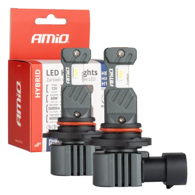 LED žiarovky hlavného svietenia Hybrid série HB3 HIR1 H10 6000K Canbus 60W AMIO-04117