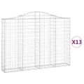 vidaXL Oblúkové gabionové koše 13 ks 200x30x140/160 cm pozink. železo