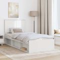 vidaXL Rám postele Biela 90 x 190 cm Masívne borovicové drevo