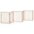 vidaXL Skladacia bránka pre psa s dvierkami, 6 panelov, 300 cm, topoľové drevo